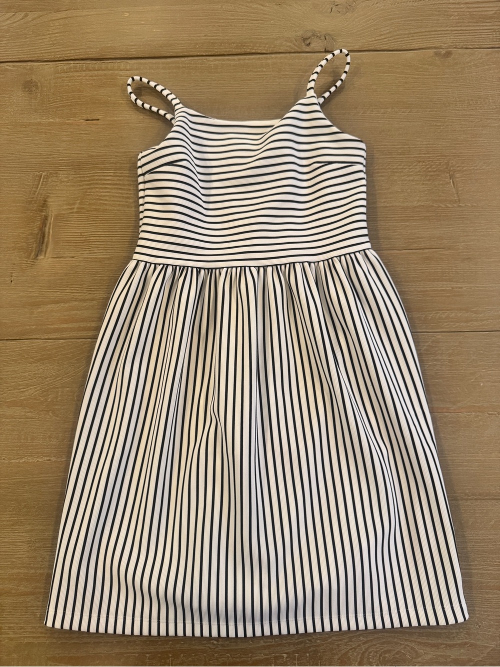 Girls navy and white striped dress size 8